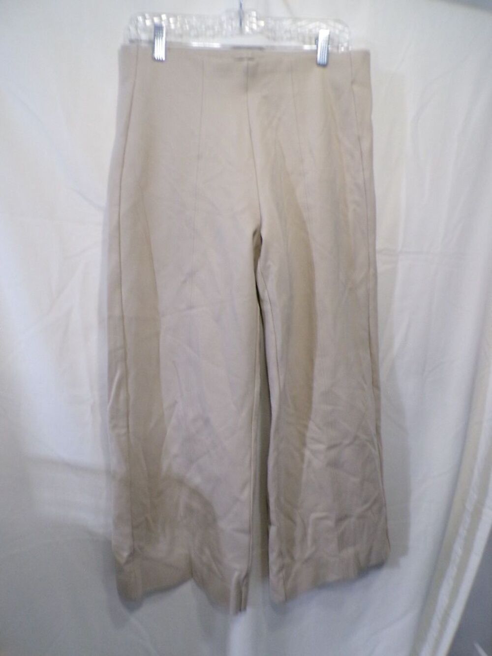 Jones New York Women's Wide Leg Pull On Pants Beige M